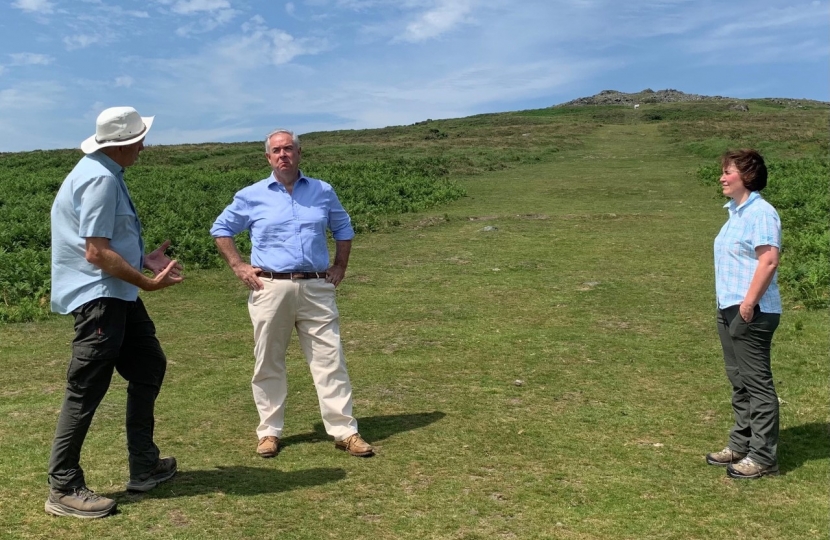 Geoffrey with officials at Cox Tor