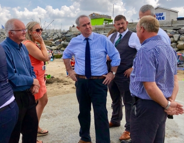 Geoffrey meeting local stakeholders at the slipway